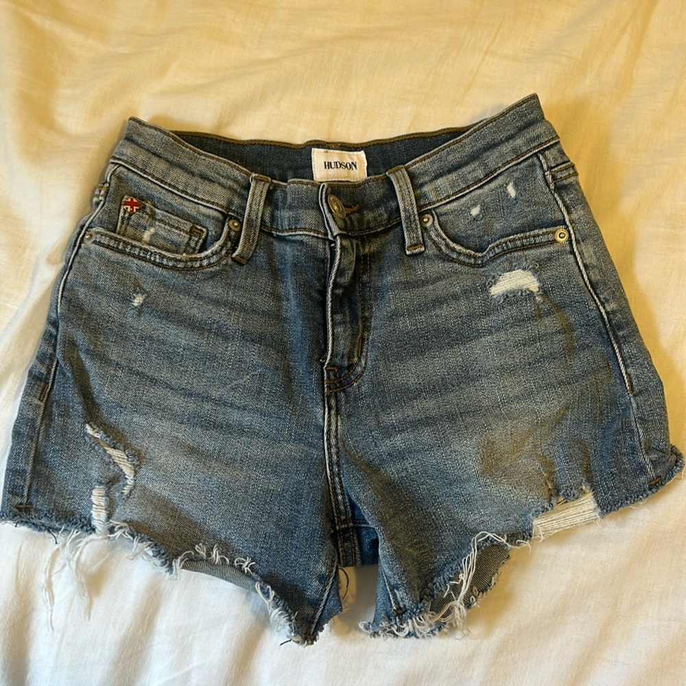 Hudson raw hem jean shorts